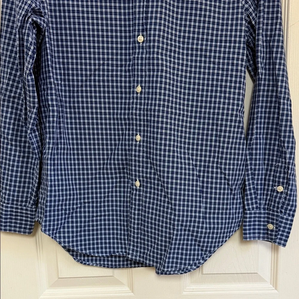 Ralph Lauren Navy Checkered Button Down Shirt